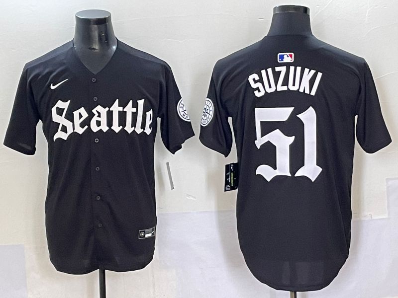 Men 2025 Seattle Mariners #51 Suzuki Five generations Joint Name Nike MLB Jersey style 1